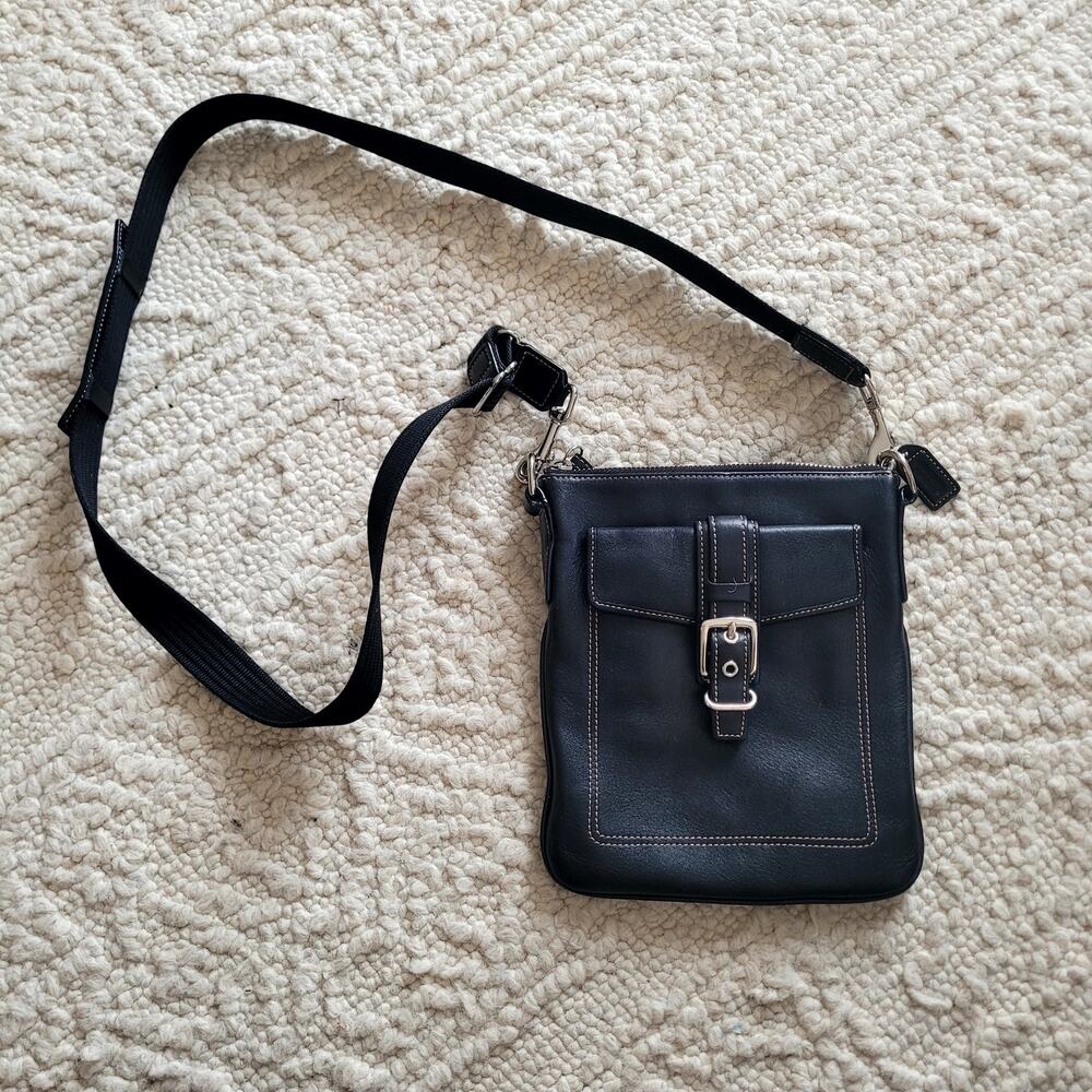 VTG Coach Crossbody Black Leather Purse Bag